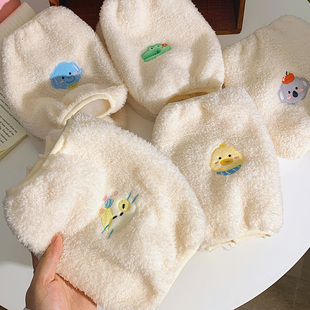 羽绒服成人工作防污套袖 套冬季 儿童学生防脏袖 可爱毛绒办公室护袖