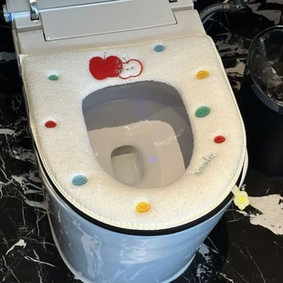 通用型防水马桶圈 可水洗四季 卡通苹果马桶垫坐垫秋冬季 家用拉链式