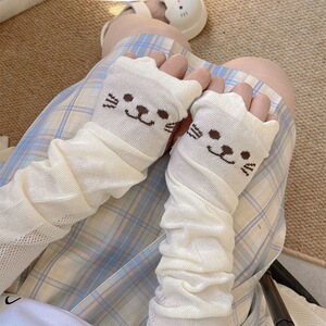 日系可爱小猫冰袖ins甜美软萌猫爪防晒袖宽松加长防紫外线护臂袖