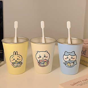 吉伊卡哇漱口杯可爱儿童情侣牙缸卡通杯子漱口杯304不锈钢家用杯