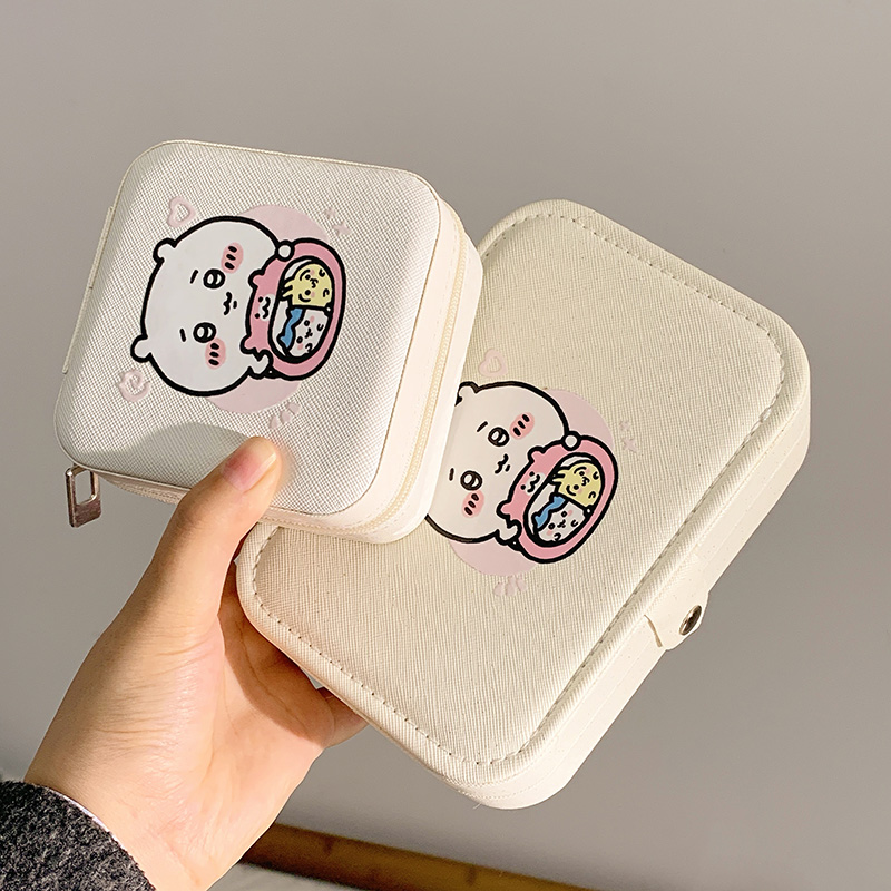 吉伊乌萨奇便携耳钉耳环首饰盒项链戒指手镯小巧迷你手饰品收纳盒