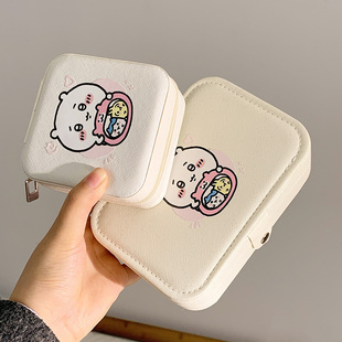 吉伊乌萨奇便携耳钉耳环首饰盒项链戒指手镯小巧迷你手饰品收纳盒