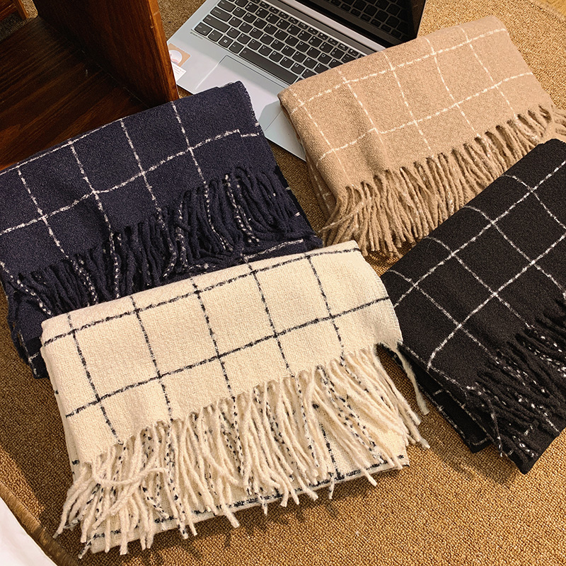 防寒防风莫兰迪风围巾女秋冬季可爱保暖围脖学生流苏百搭男女通用