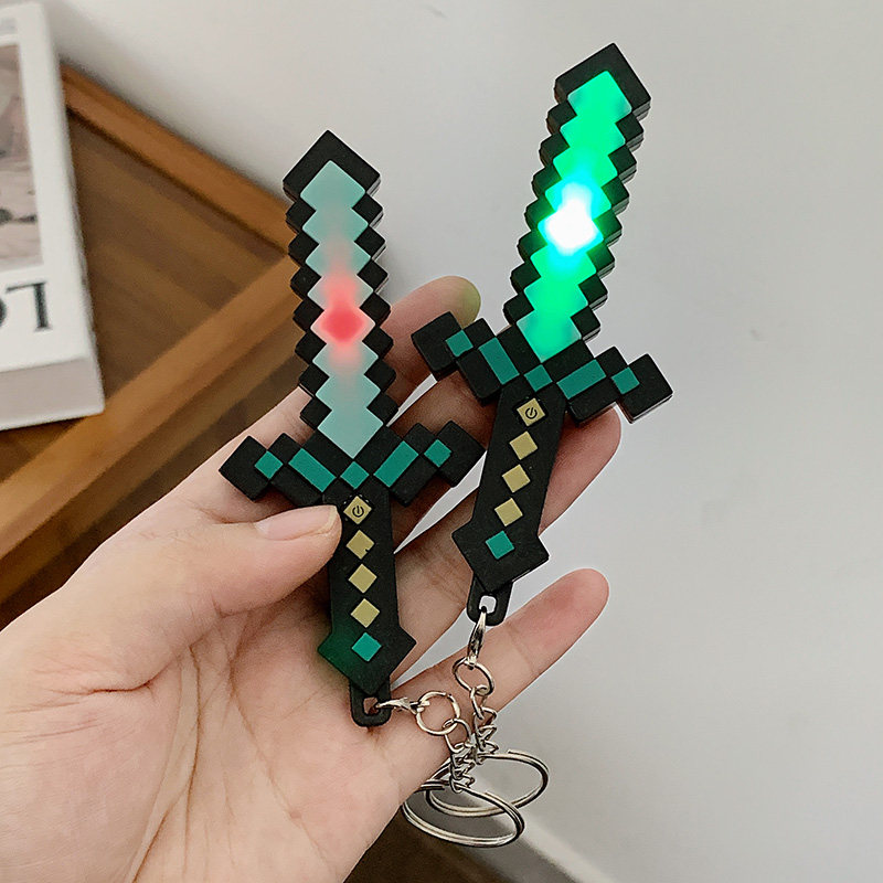 我的世界激光剑周边钻石剑灯模型送小夜灯台灯柱灯可发光模型玩具