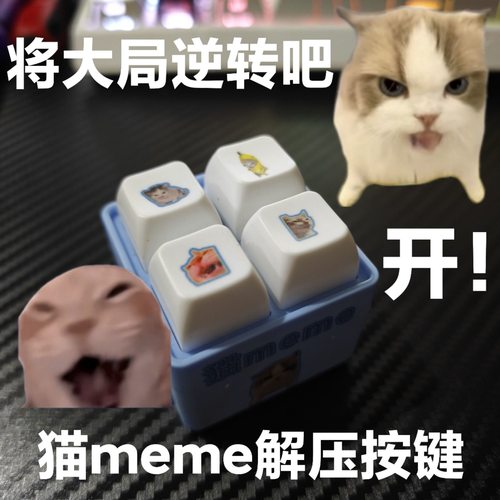 猫meme解压按键钥匙扣发光语音挂件将大局逆转吧按键发声玩具解压