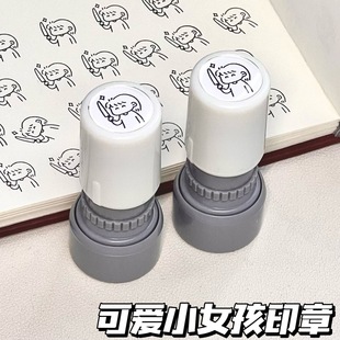 可爱女孩刀人光敏印章手账diy高颜值日本小人图章创意便携卡通ins