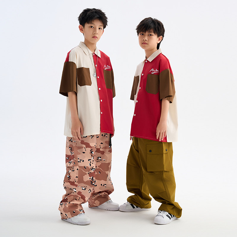 服酱街舞儿童潮服潮酷男童宽松嘻哈套装hiphop炸街童装少儿演出服