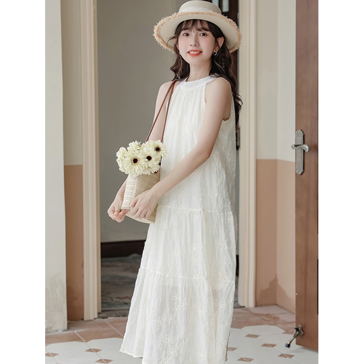 春夏挂脖吊带连衣裙女夏季2024新