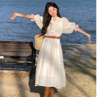 云南旅游穿搭女装丽江度假洱海拍照仙女白色连衣裙子新疆西藏大理