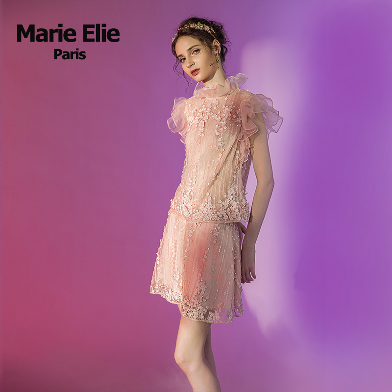 【现货】Marie Elie春夏经典款 粉色小花朵短裤E2813P08835