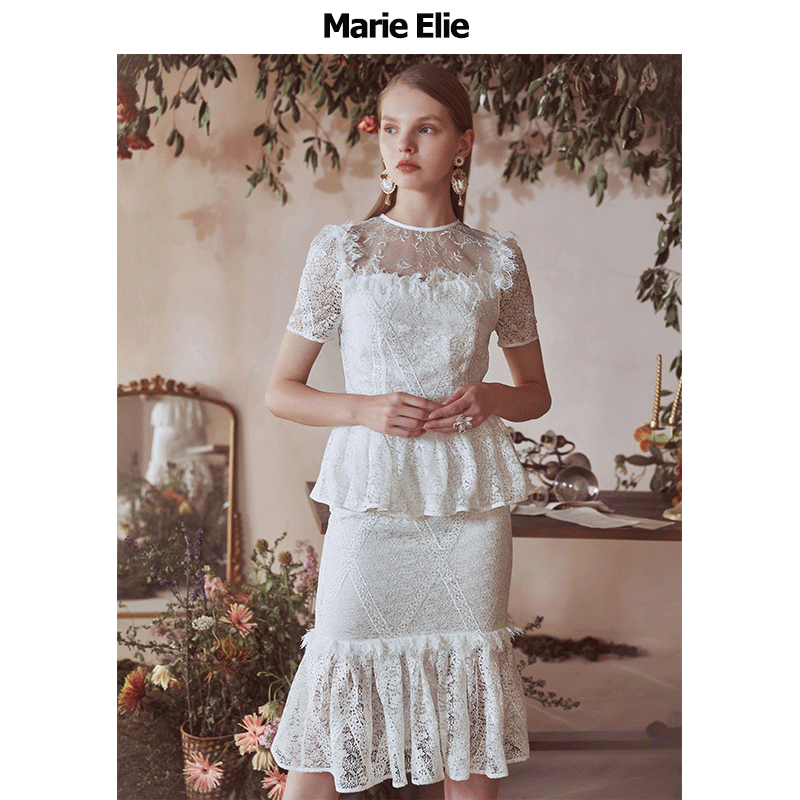 Marie Elie春夏新款 白缪斯虞姬半裙 EAA22P07220