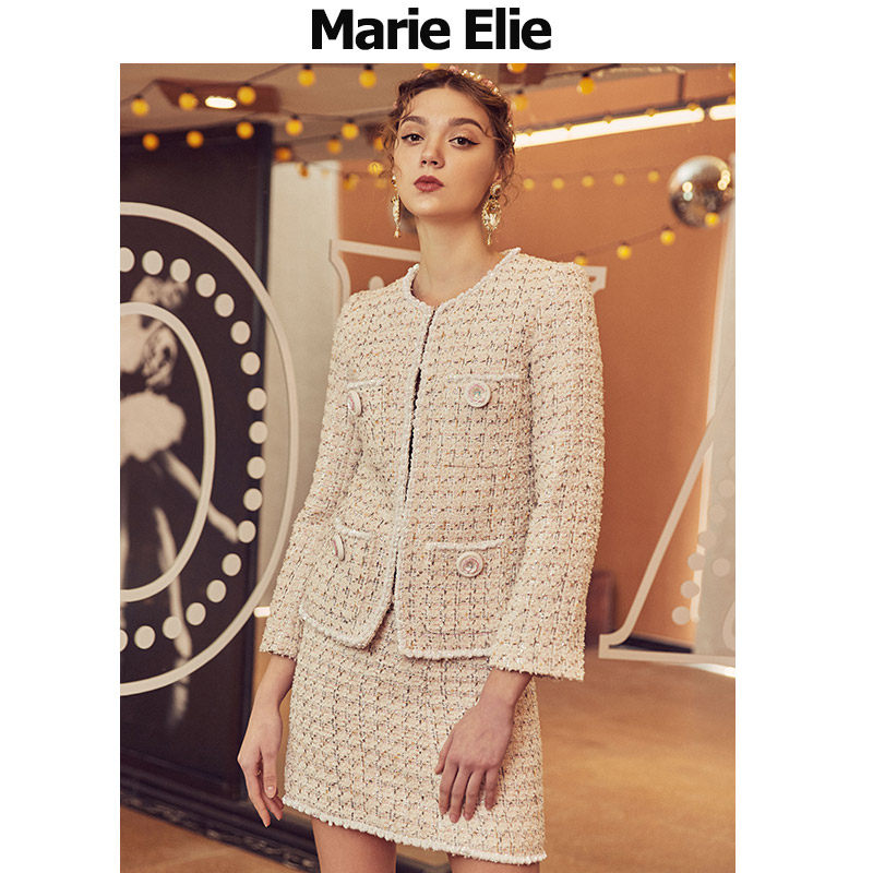 Marie Elie秋冬经典款沐怡蕊粉银丝半裙ET2983P38390