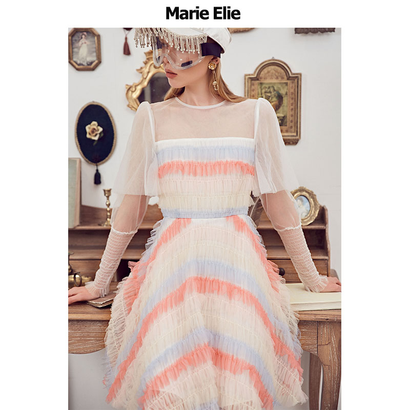 Marie Elie琉彩霓虹连衣裙ETAA21M11690
