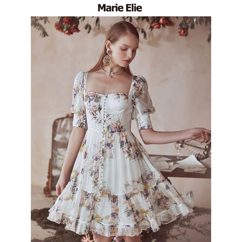Marie Elie2020春夏新款 灼灼馨语连衣裙EAA21M08902