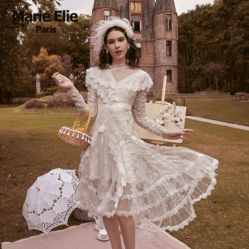 Marie Elie春夏经典款 雪箔?靥炫骊连衣裙EAA12M06190
