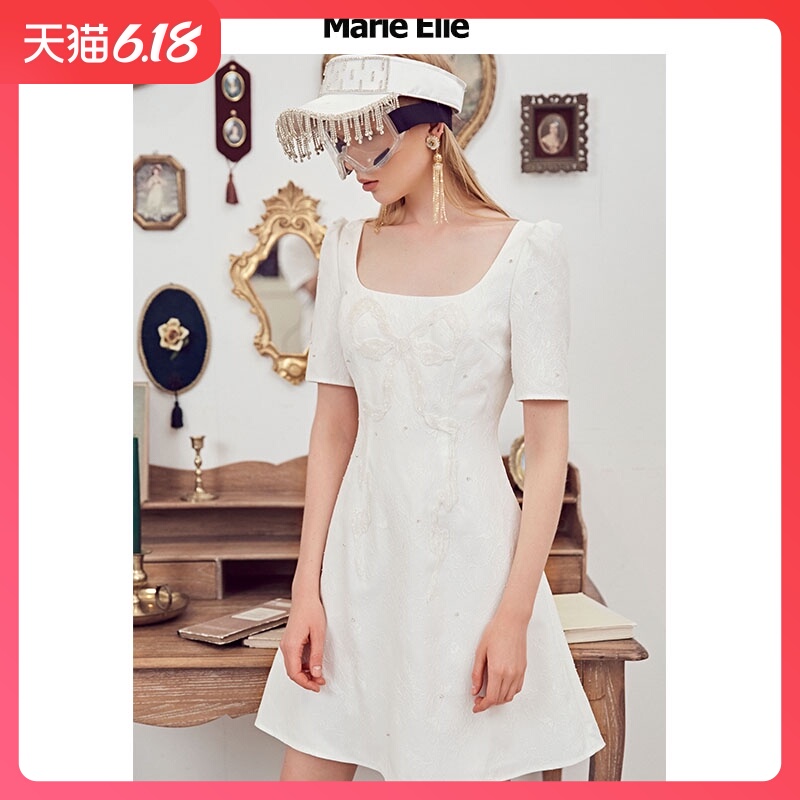 Marie Elie白霂妤刺绣连衣裙 ETAA21M10820