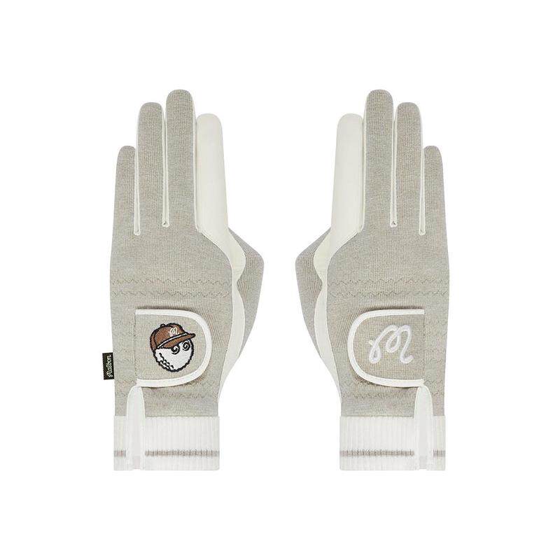 代购MalbonGolf女士手套保暖防风耐磨贴合合成皮革聚酯纤维