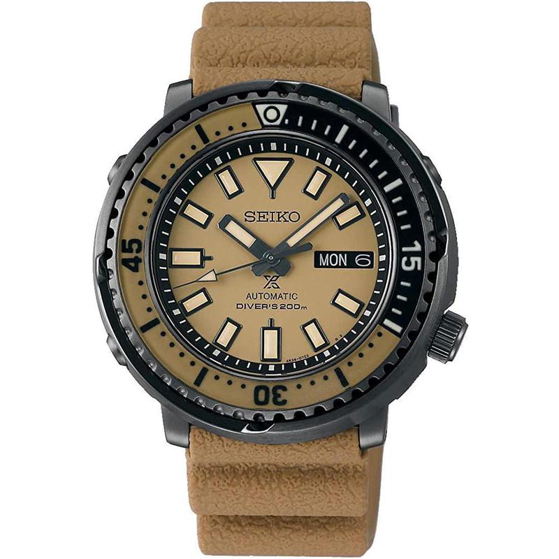 Seiko/精工自动机械表男表硅胶表带防水米复古 beige 腕表 SRPEK