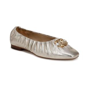 轻便柔软鞋 Edelman女士平底鞋 垫低跟舒适金属色褶皱设计 Sam 代购