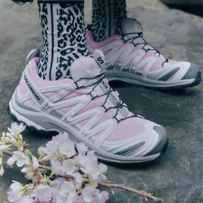 代购SALOMON XA Pro 3D萨洛蒙女士越野跑鞋防滑轻量徒步鞋樱花粉