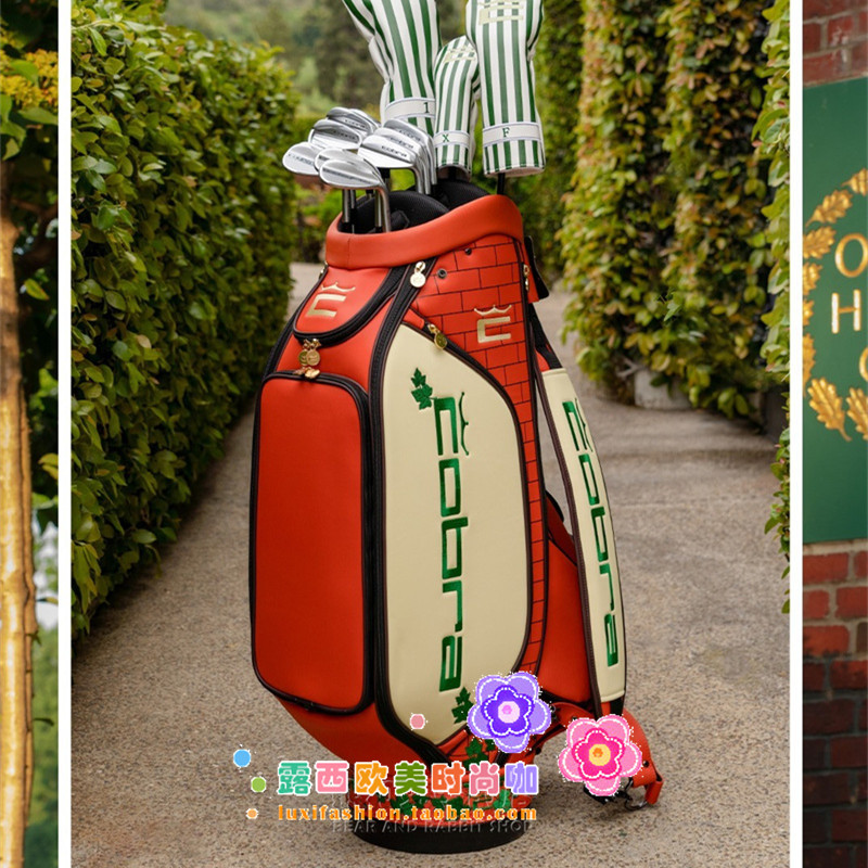 COBRA x Vessel巡回赛限定款红色印花高尔夫球包支架包职业球杆包