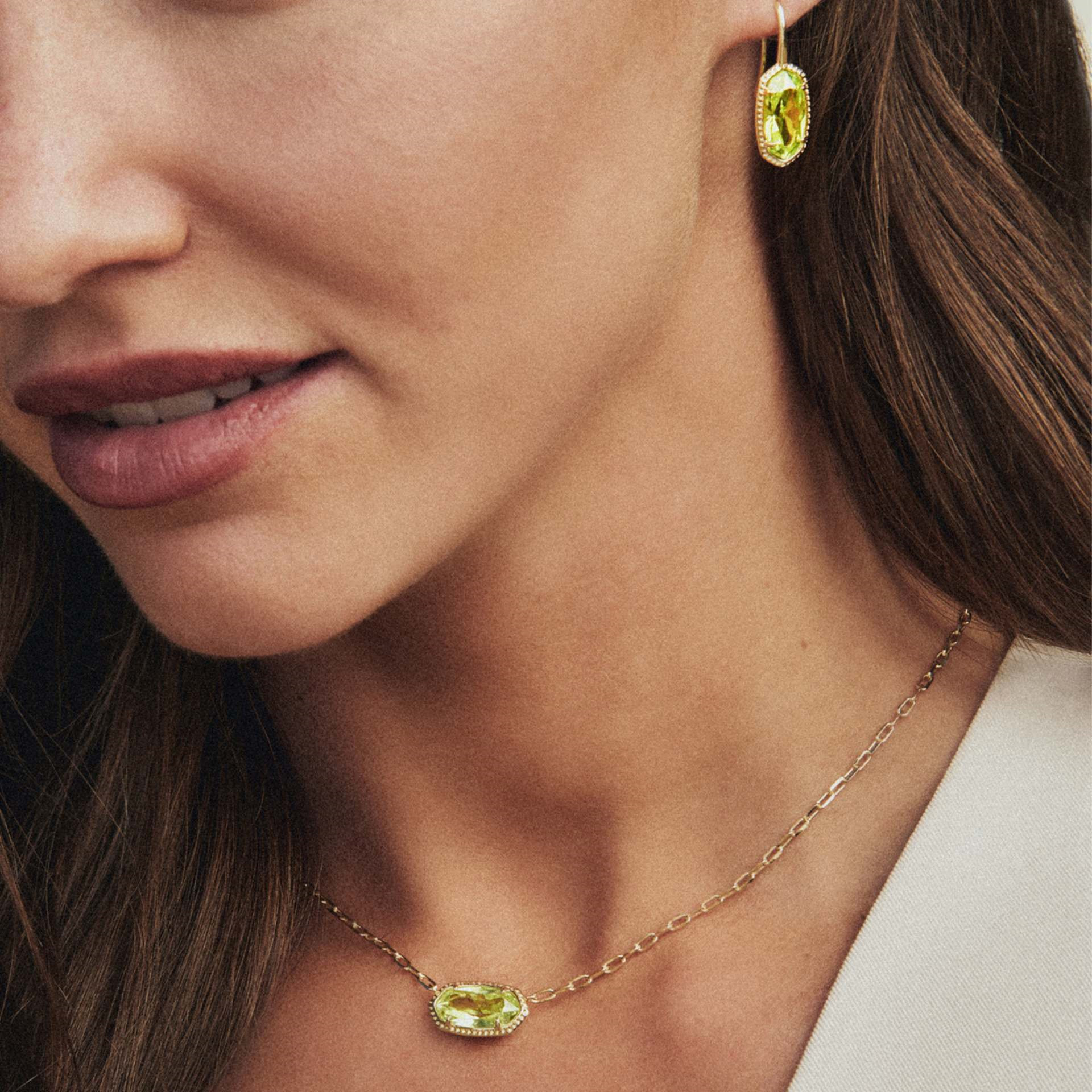 代购Kendra Scott Elisa Luxe金色短款吊坠项链女士闪耀优雅时尚