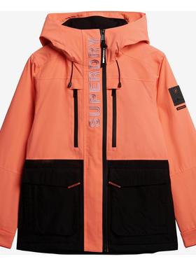 代购Superdry女士冲锋衣防风保暖防水滑雪服连帽长袖户外夹克