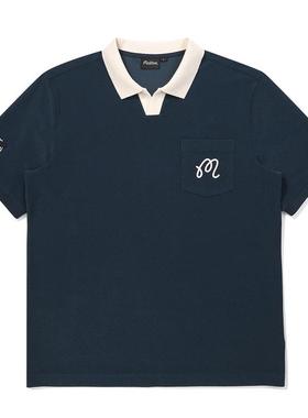 代购MALBON GOLF男士POLO衫透气吸湿舒适易打理深蓝色尼龙85