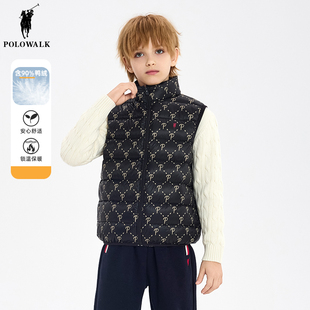polowalk童装 男童马甲羽绒服短款2026秋冬季儿童外套保暖上衣