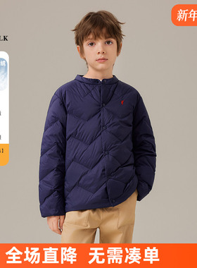 POLO WALK童装 男女童羽绒服轻薄款短款2025新款冬季儿童外套上衣