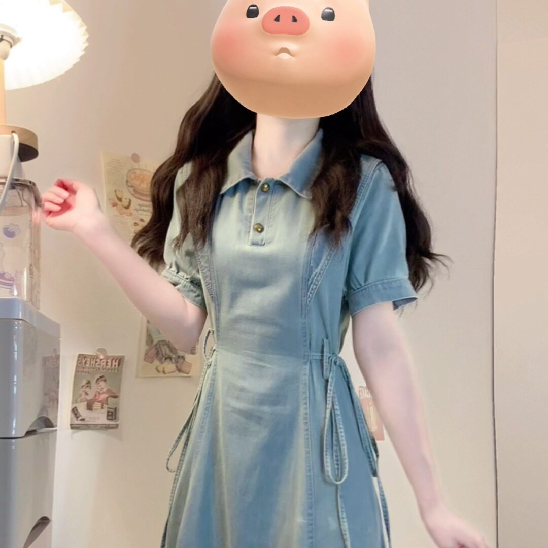 2026夏季新款长裙女简单大方得体绝美高级感穿搭法式牛仔连衣裙子