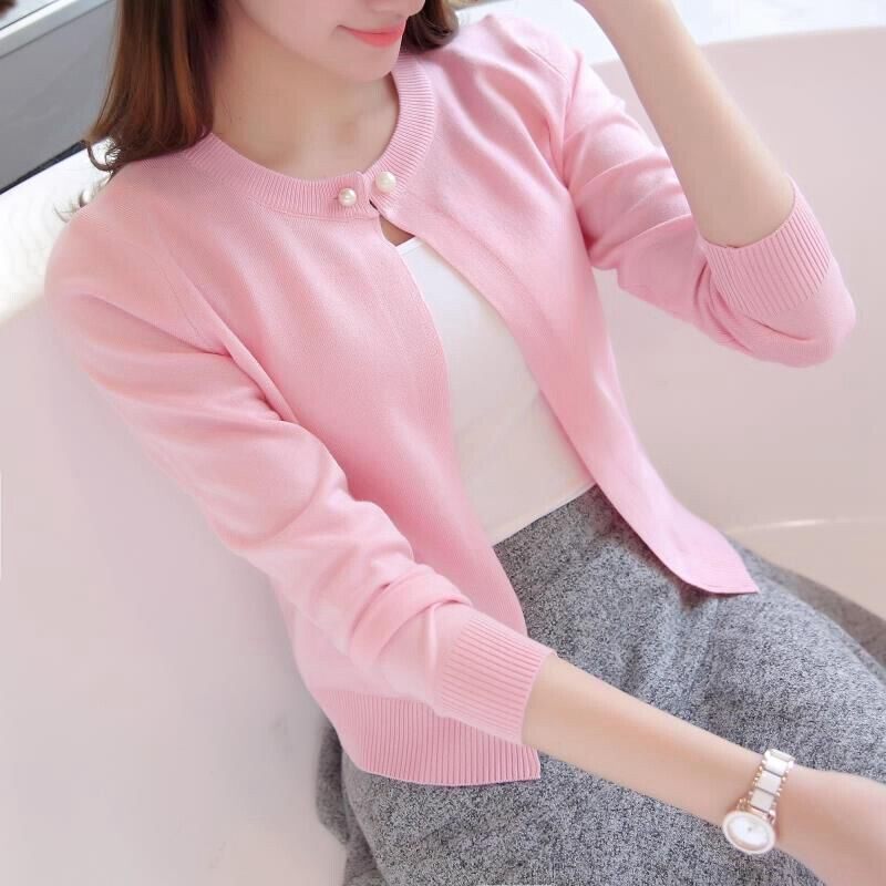 针织衫女开衫薄外套秋装2026年新款短款空调衫毛衣外搭小披肩夏季