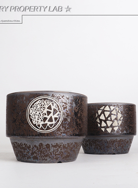 114手工陶瓷龟甲龙惠比须笑大黑象牙宫潮流植物花盆植本钵SRL花盆