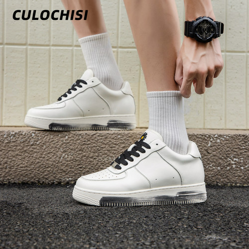 夏季新款7CM隐形增高小雏菊空军休闲透气男士板鞋厚底内增高鞋男