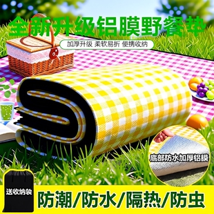 德国野餐垫便携加厚户外露营地垫春游坐垫防水草坪垫子铝膜防潮垫