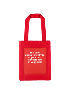 #0093# 迷你 real love dosen't meet you at your best 手提袋