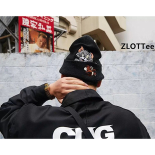 ZLOT 16FW Tom Jerry Beanie 猫和老鼠刺绣 冷帽 针织帽 毛线帽