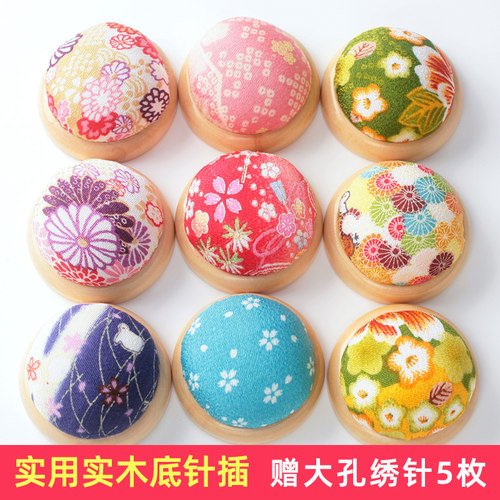 插针包针插包手腕针扎手工diy十字绣插针包珍珠针插原木针垫收纳