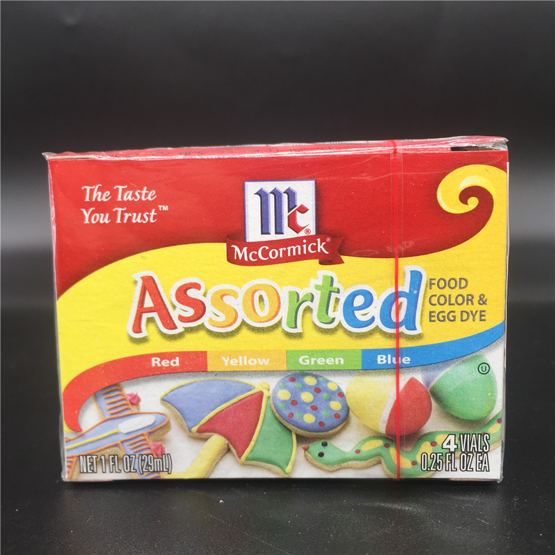 McCormick Assorted Food Color&Egg Dye红黄绿蓝烘焙食用色素
