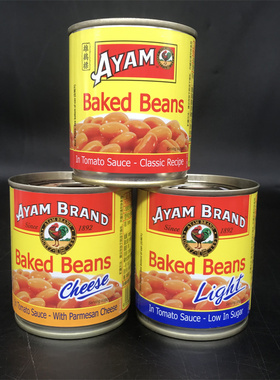 Ayam Brand Baked Beans越南进口雄鸡标原味乳酪味番茄汁焗豆罐头
