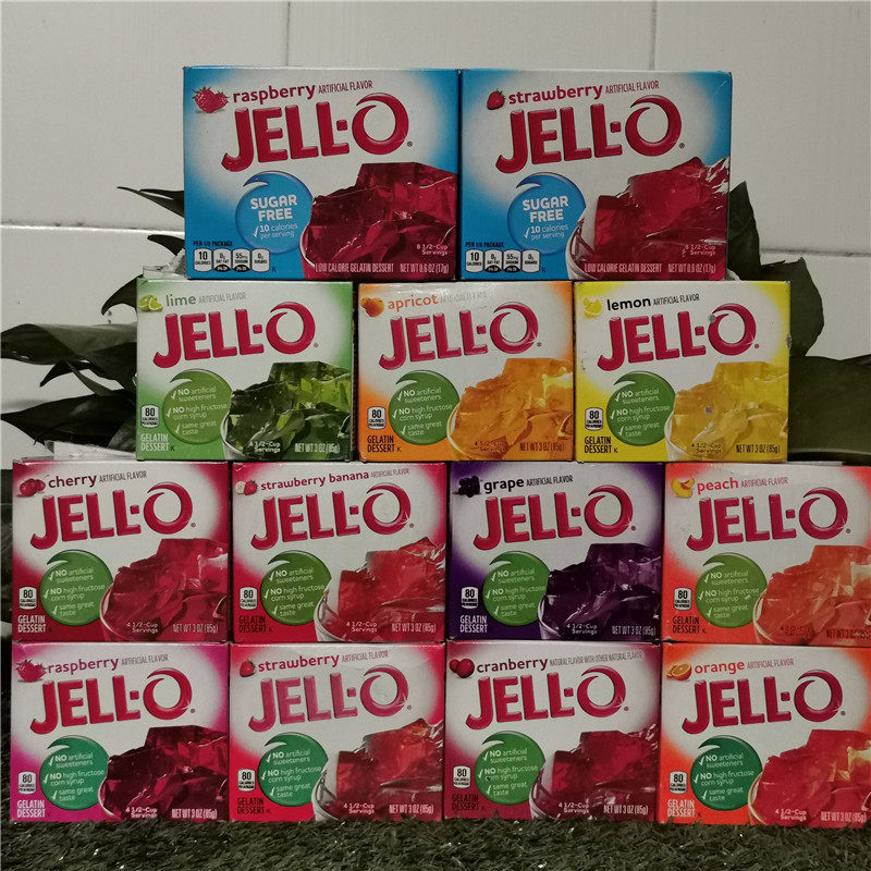 jell-o multiple flavors gelatin dessert多种水果口味果冻粉