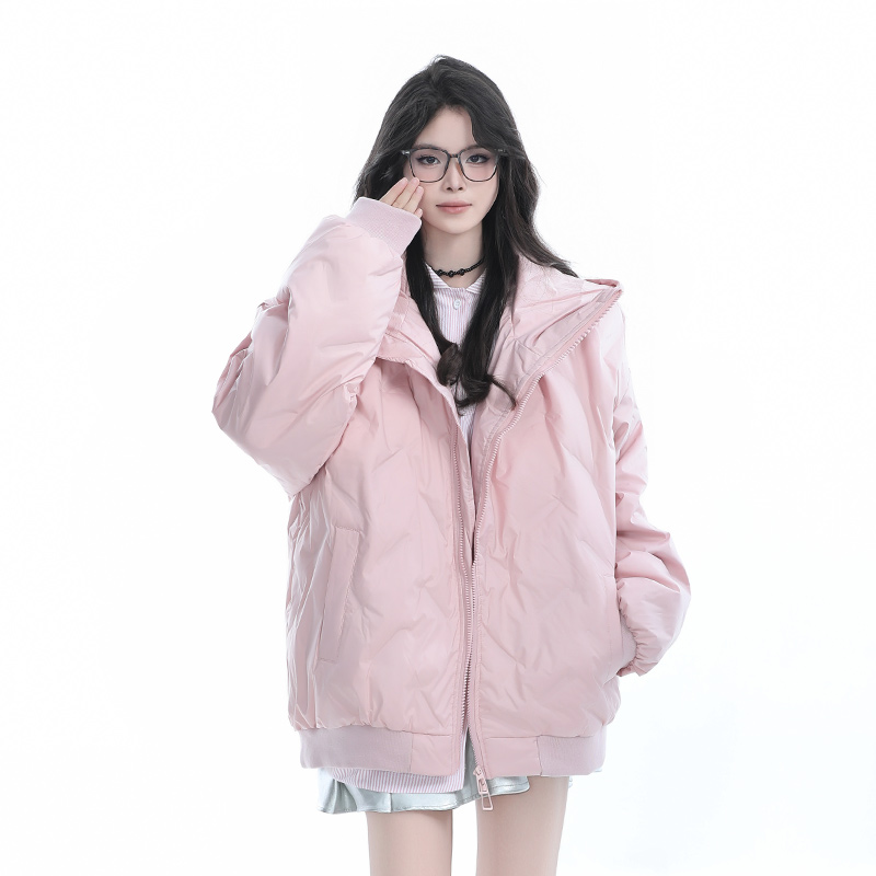 kk soul新国标90白鸭绒菱格压褶羽绒服国潮纯色情侣百搭宽松外套