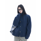 复古格子拼接翻领夹克中性风街头宽松bf风工装 soul美式 外套潮