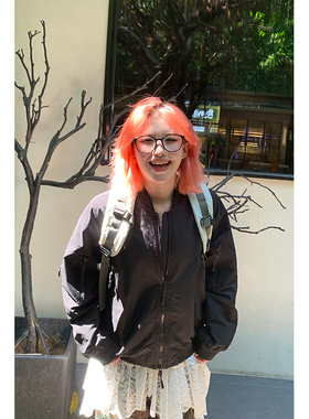 kk soul美式复古黑色多口袋飞行员外套夹克新款机能风情侣工装潮