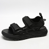 沙驰男鞋 2025夏季 新款 专柜正品 露趾魔术贴厚底沙滩凉鞋 G12C5D0022