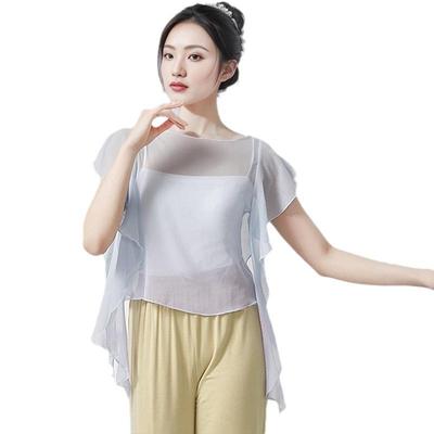 古典舞舞蹈成人上衣练功服雪纺舞飘逸宽松服中国夏季纱衣身韵形体