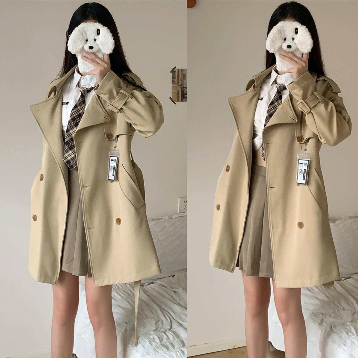 短款风衣女2025新款英伦风卡其色高级感学院巨好看小个子上衣外套