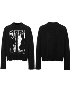 Einsamer Richer/UnSEA “No Future”标语图案慵懒男女同款毛衣