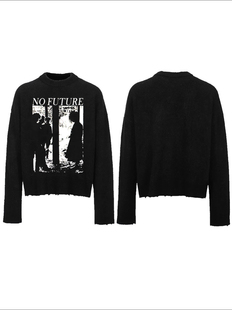 Richer 标语图案慵懒男女同款 UnSEA Future 毛衣 Einsamer