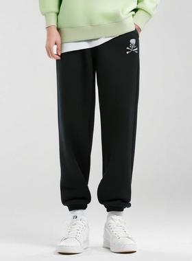 Mastermind mmj骷髅水钻 日系潮流暗黑裤子情侣收口长裤 毛圈纯棉